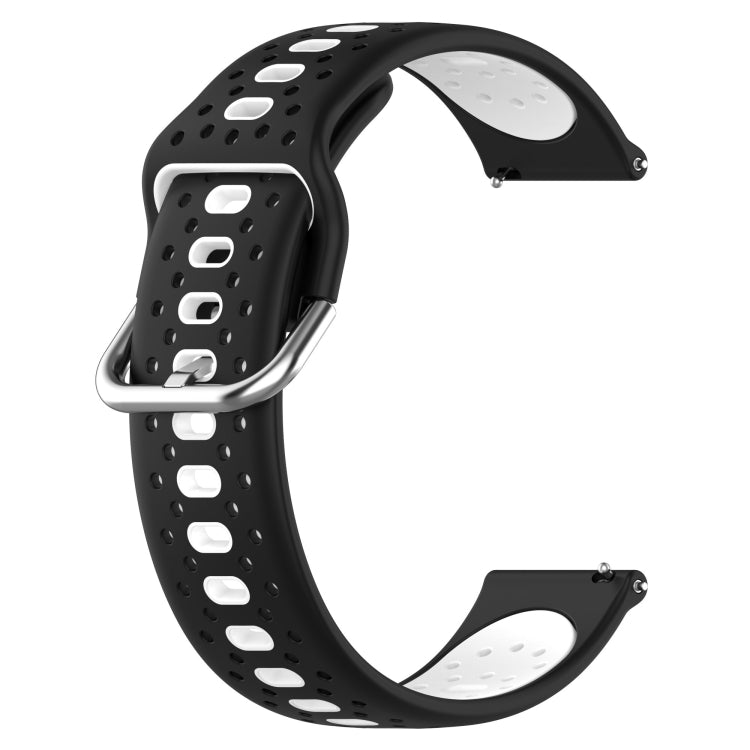 For Garmin Forerunner 158 20mm Breathable Two-Color Silicone Watch Band(Black+White) -  by PMC Jewellery | Online Shopping South Africa | PMC Jewellery