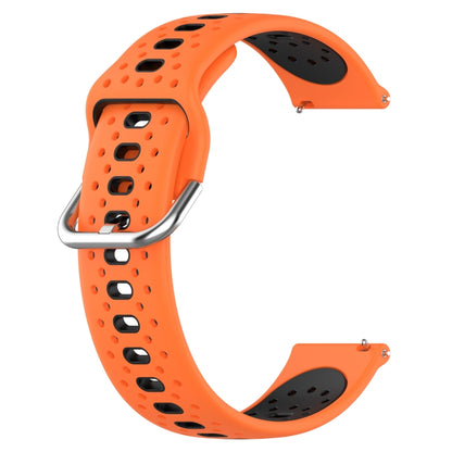 For Garmin VivoMove Style 20mm Breathable Two-Color Silicone Watch Band(Orange+Black) - Watch Bands by PMC Jewellery | Online Shopping South Africa | PMC Jewellery