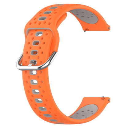 For Garmin VivoMove Style 20mm Breathable Two-Color Silicone Watch Band(Orange+Grey) -  by PMC Jewellery | Online Shopping South Africa | PMC Jewellery