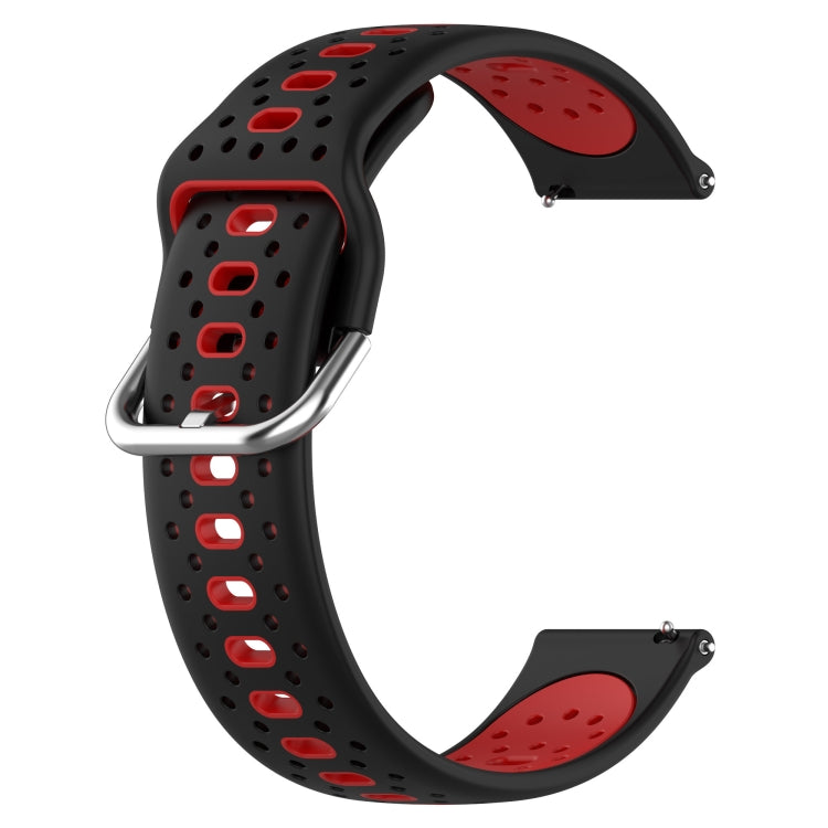 For Samsung  Galaxy Watch 4 Classic 42mm 20mm Breathable Two-Color Silicone Watch Band(Black+Red) - Watch Bands by PMC Jewellery | Online Shopping South Africa | PMC Jewellery