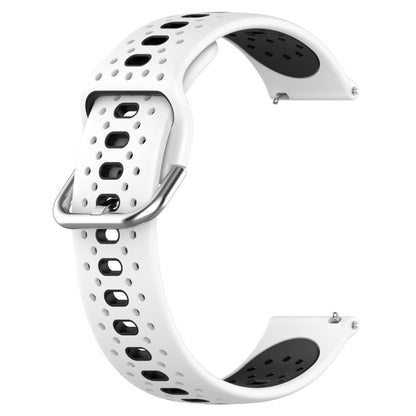 For Amazfit GTR Mini 20mm Breathable Two-Color Silicone Watch Band(White+Black) -  by PMC Jewellery | Online Shopping South Africa | PMC Jewellery