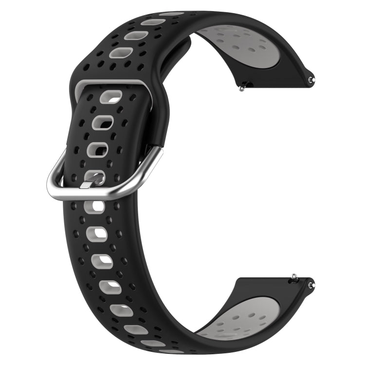 For Amazfit GTS 4 Mini 20mm Breathable Two-Color Silicone Watch Band(Black+Grey) -  by PMC Jewellery | Online Shopping South Africa | PMC Jewellery