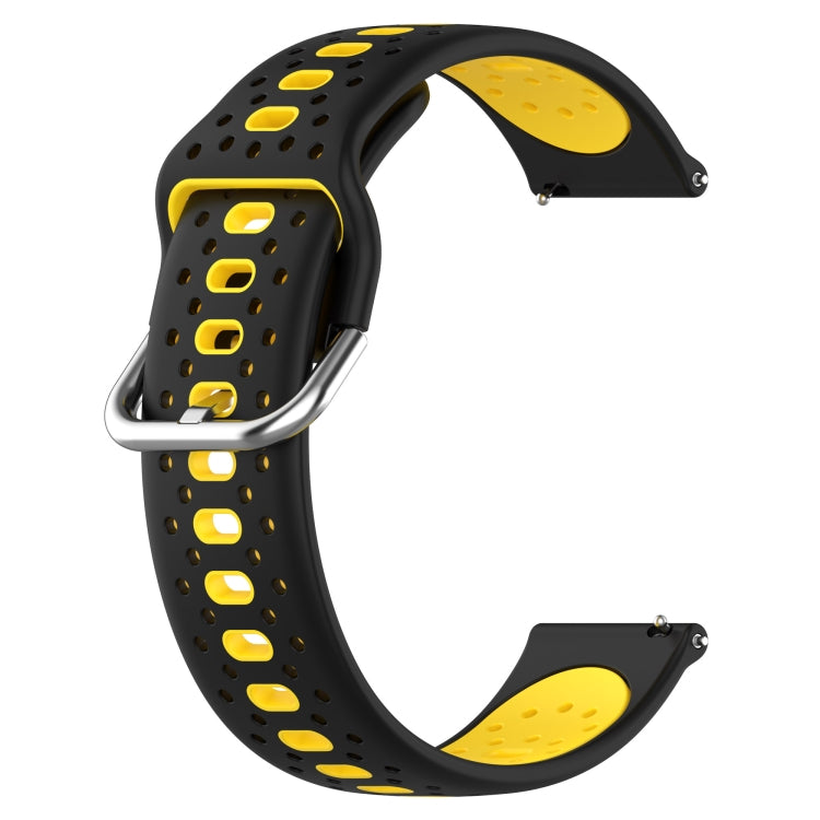 For Amazfit GTS 2 20mm Breathable Two-Color Silicone Watch Band(Black+Yellow) -  by PMC Jewellery | Online Shopping South Africa | PMC Jewellery