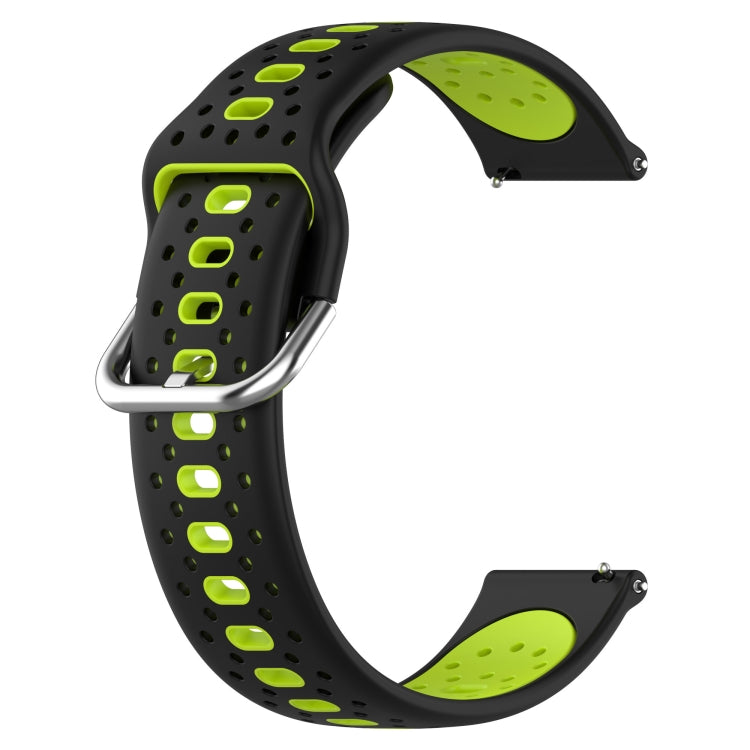 For Huawei Watch GT3 42mm 20mm Breathable Two-Color Silicone Watch Band(Black+Lime Green) - Watch Bands by PMC Jewellery | Online Shopping South Africa | PMC Jewellery