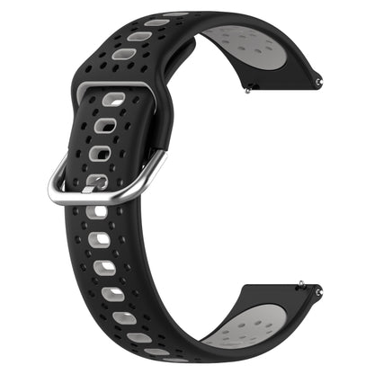 For Honor Magic Watch2 42mm 20mm Breathable Two-Color Silicone Watch Band(Black+Grey) - Watch Bands by PMC Jewellery | Online Shopping South Africa | PMC Jewellery