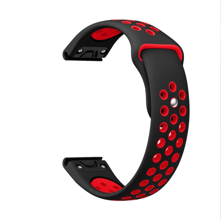 For Garmin MARQ Athlete Gen 2 22mm Sports Breathable Silicone Watch Band(Black+Red) -  by PMC Jewellery | Online Shopping South Africa | PMC Jewellery