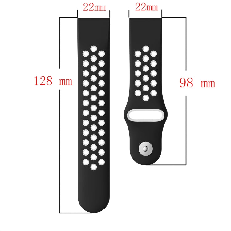 For Garmin Forerunner 945 22mm Sports Breathable Silicone Watch Band(Black+White) -  by PMC Jewellery | Online Shopping South Africa | PMC Jewellery