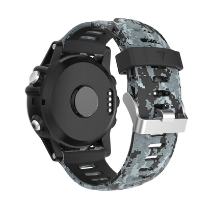 For Garmin Instinct 2X Solar 26mm Camouflage Printed Silicone Watch Band(Black+Digital  Camouflage) -  by PMC Jewellery | Online Shopping South Africa | PMC Jewellery