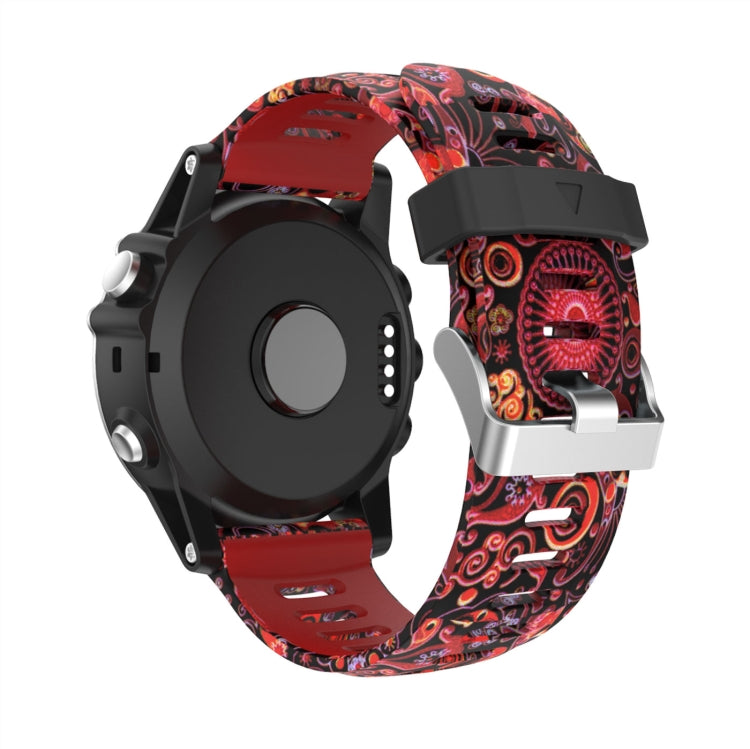 For Garmin D2 Delta PX 26mm Camouflage Printed Silicone Watch Band(Red+Jellyfish Camouflage) -  by PMC Jewellery | Online Shopping South Africa | PMC Jewellery