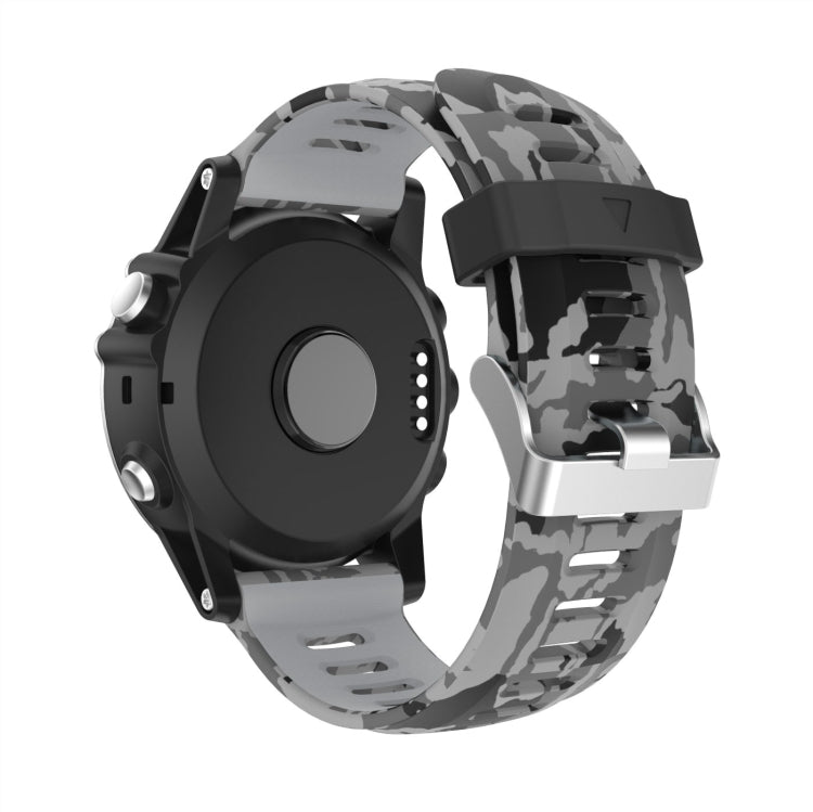 For Garmin Tactix 7 Pro 26mm Camouflage Printed Silicone Watch Band(Grey+Army Camouflage) -  by PMC Jewellery | Online Shopping South Africa | PMC Jewellery