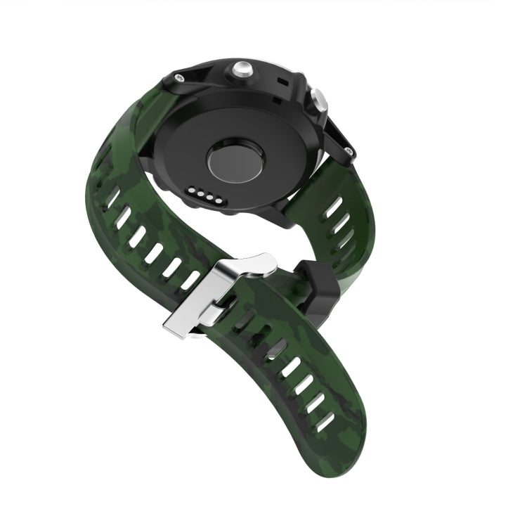 For Garmin Descent MK 1 26mm Camouflage Printed Silicone Watch Band(Grey+Army Camouflage) -  by PMC Jewellery | Online Shopping South Africa | PMC Jewellery