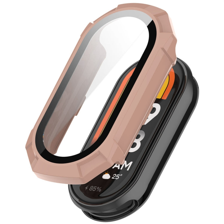 For Xiaomi Mi Band 8 ENKAY Hat-Prince Full Coverage PC Frame + Tempered Glass Film Watch Case(Pink) -  by ENKAY | Online Shopping South Africa | PMC Jewellery