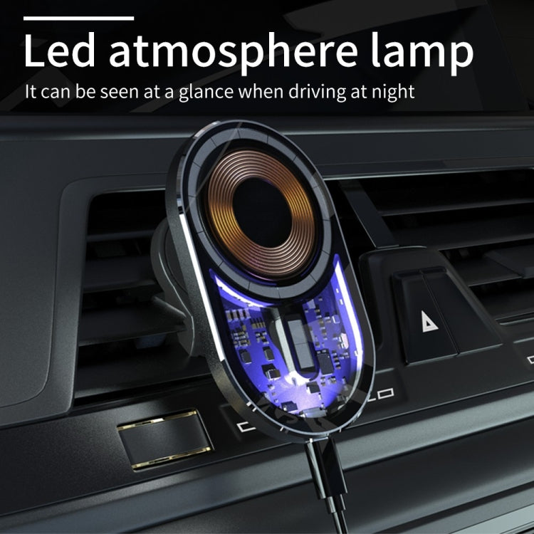 T10 15W Transparent Car Magnetic Wireless Charger - Wireless Charger Holders by PMC TechLife | Online Shopping South Africa | PMC TechLife