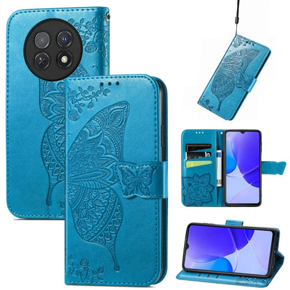 For Huawei Enjoy 60X Butterfly Love Flower Embossed Leather Phone Case(Blue) - Huawei Cases by PMC Jewellery | Online Shopping South Africa | PMC Jewellery