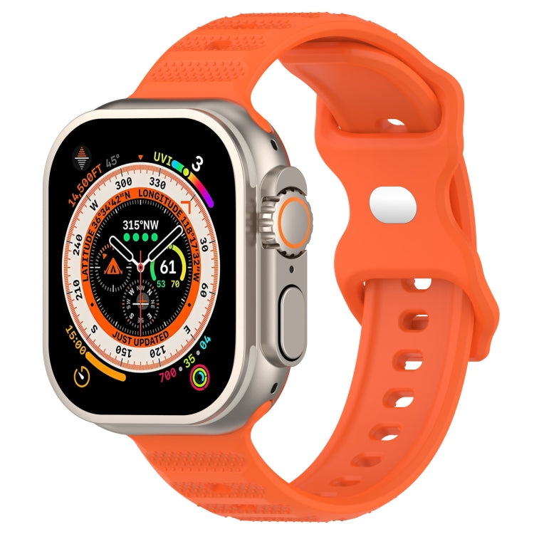 For Apple Watch Ultra 49mm Reverse Buckle Dot Texture Silicone Watch Band(Orange) - Watch Bands by PMC Jewellery | Online Shopping South Africa | PMC Jewellery