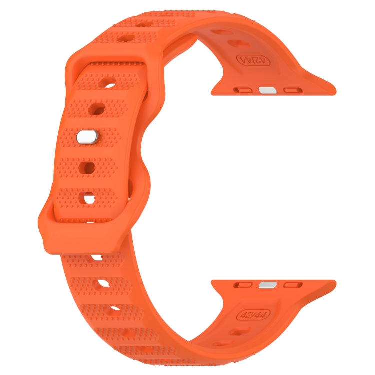 For Apple Watch 8 45mm Reverse Buckle Dot Texture Silicone Watch Band(Orange) - Watch Bands by PMC Jewellery | Online Shopping South Africa | PMC Jewellery