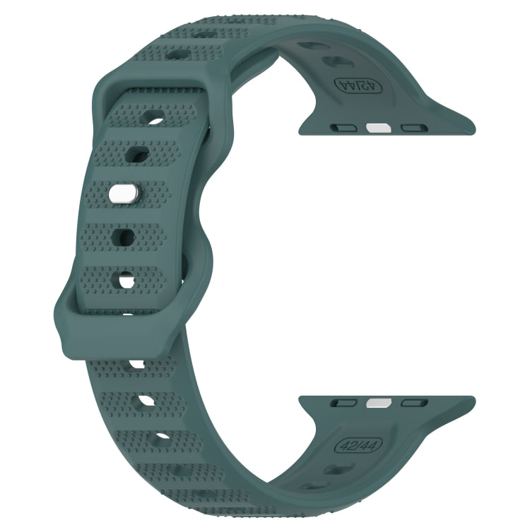 For Apple Watch 8 41mm Reverse Buckle Dot Texture Silicone Watch Band(Olive Green) - Watch Bands by PMC Jewellery | Online Shopping South Africa | PMC Jewellery