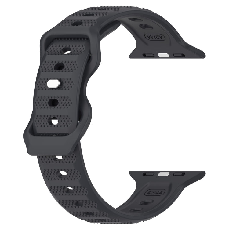 For Apple Watch 8 41mm Reverse Buckle Dot Texture Silicone Watch Band(Dark Gray) - Watch Bands by PMC Jewellery | Online Shopping South Africa | PMC Jewellery