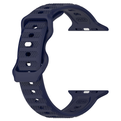 For Apple Watch 8 41mm Reverse Buckle Dot Texture Silicone Watch Band(Midnight Blue) - Watch Bands by PMC Jewellery | Online Shopping South Africa | PMC Jewellery