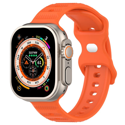 For Apple Watch SE 2022 44mm Reverse Buckle Dot Texture Silicone Watch Band(Orange) - Watch Bands by PMC Jewellery | Online Shopping South Africa | PMC Jewellery