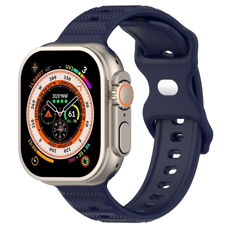 For Apple Watch SE 2022 40mm Reverse Buckle Dot Texture Silicone Watch Band(Midnight Blue) - Watch Bands by PMC Jewellery | Online Shopping South Africa | PMC Jewellery