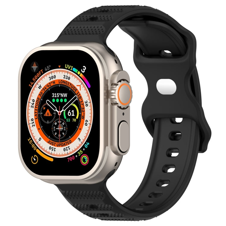 For Apple Watch SE 40mm Reverse Buckle Dot Texture Silicone Watch Band(Black) - Watch Bands by PMC Jewellery | Online Shopping South Africa | PMC Jewellery