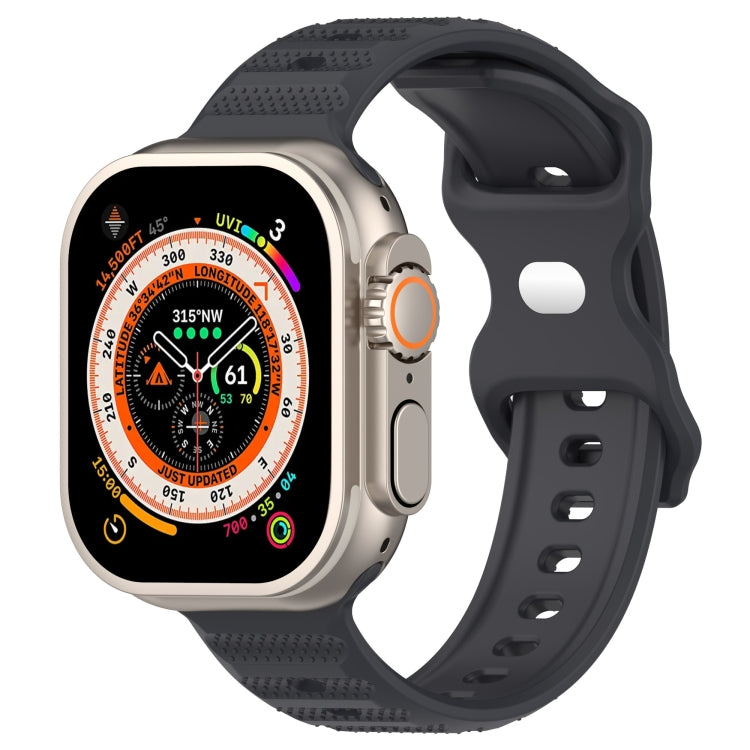 For Apple Watch 6 44mm Reverse Buckle Dot Texture Silicone Watch Band(Dark Gray) - Watch Bands by PMC Jewellery | Online Shopping South Africa | PMC Jewellery