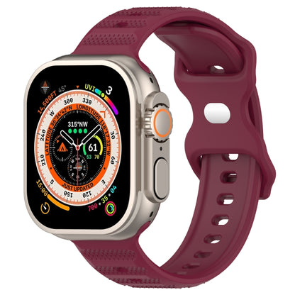 For Apple Watch 5 40mm Reverse Buckle Dot Texture Silicone Watch Band(Wine Red) - Watch Bands by PMC Jewellery | Online Shopping South Africa | PMC Jewellery