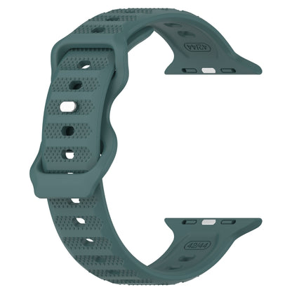 For Apple Watch 4 44mm Reverse Buckle Dot Texture Silicone Watch Band(Olive Green) - Watch Bands by PMC Jewellery | Online Shopping South Africa | PMC Jewellery