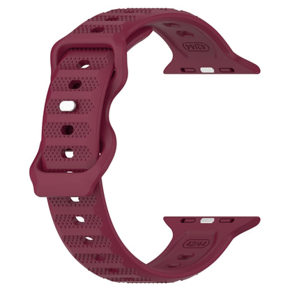 For Apple Watch 4 40mm Reverse Buckle Dot Texture Silicone Watch Band(Wine Red) - Watch Bands by PMC Jewellery | Online Shopping South Africa | PMC Jewellery