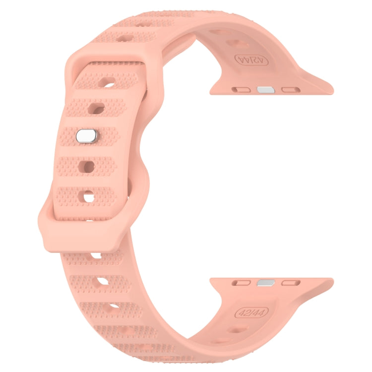 For Apple Watch 3 42mm Reverse Buckle Dot Texture Silicone Watch Band(Pink) - Watch Bands by PMC Jewellery | Online Shopping South Africa | PMC Jewellery