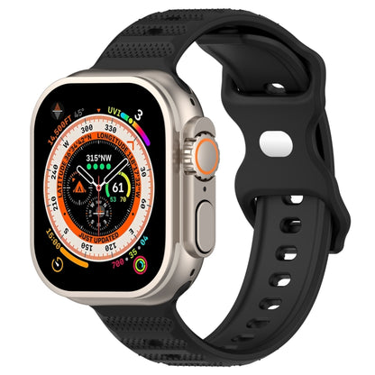 For Apple Watch 3 42mm Reverse Buckle Dot Texture Silicone Watch Band(Black) - Watch Bands by PMC Jewellery | Online Shopping South Africa | PMC Jewellery