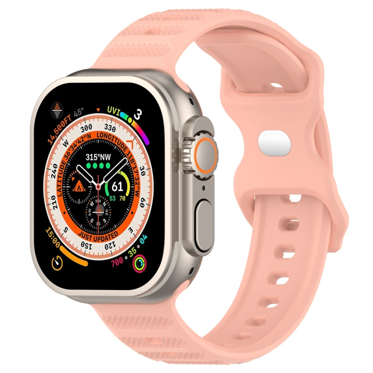 For Apple Watch 3 38mm Reverse Buckle Dot Texture Silicone Watch Band(Pink) - Watch Bands by PMC Jewellery | Online Shopping South Africa | PMC Jewellery