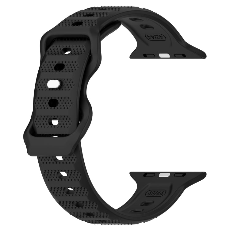 For Apple Watch 2 38mm Reverse Buckle Dot Texture Silicone Watch Band(Black) - Watch Bands by PMC Jewellery | Online Shopping South Africa | PMC Jewellery