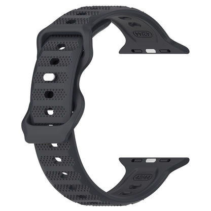 For Apple Watch 42mm Reverse Buckle Dot Texture Silicone Watch Band(Dark Gray) - Watch Bands by PMC Jewellery | Online Shopping South Africa | PMC Jewellery