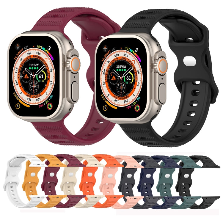 For Apple Watch 7 41mm Reverse Buckle Dot Texture Silicone Watch Band(Orange) - Watch Bands by PMC Jewellery | Online Shopping South Africa | PMC Jewellery