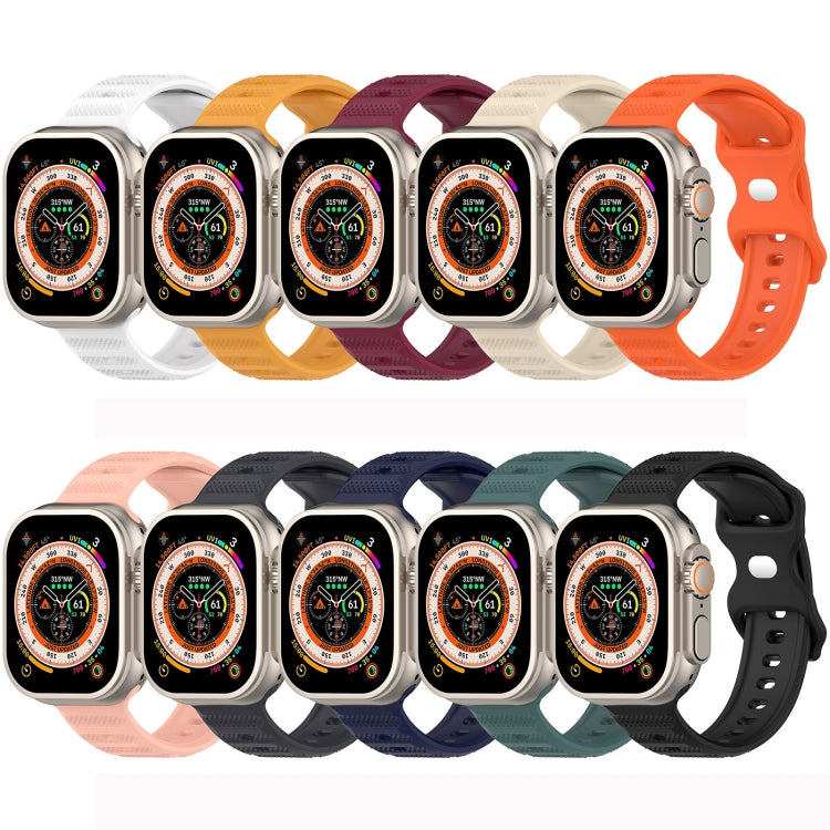 For Apple Watch 8 45mm Reverse Buckle Dot Texture Silicone Watch Band(Pink) - Watch Bands by PMC Jewellery | Online Shopping South Africa | PMC Jewellery