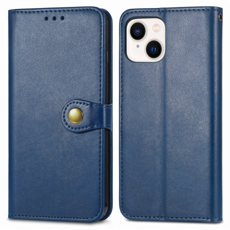 For  iPhone 15 Pro Retro Solid Color Buckle Leather Phone Case(Blue) - iPhone 15 Pro Cases by PMC Jewellery | Online Shopping South Africa | PMC Jewellery