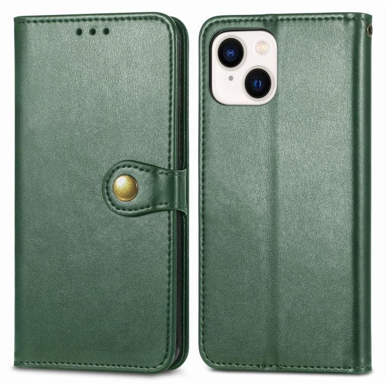 For  iPhone 15 Pro Max Retro Solid Color Buckle Leather Phone Case(Green) - iPhone 15 Pro Max Cases by PMC Jewellery | Online Shopping South Africa | PMC Jewellery