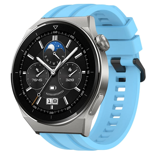 For Huawei Watch 3 Pro Long & Short Sports Solid Color Silicone Watch Band Set(Sky Blue) - Watch Bands by PMC Jewellery | Online Shopping South Africa | PMC Jewellery