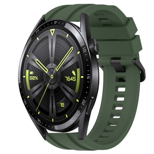 For Huawei Watch GT Runner Long & Short Sports Solid Color Silicone Watch Band Set(Dark Green) - Watch Bands by PMC Jewellery | Online Shopping South Africa | PMC Jewellery