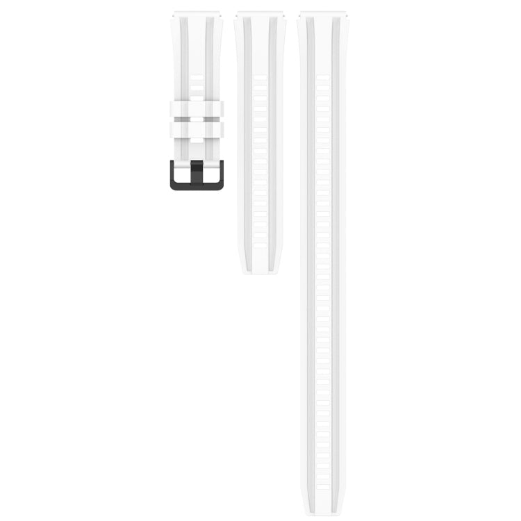 For Huawei Watch Buds Long & Short Sports Solid Color Silicone Watch Band Set(White) - Watch Bands by PMC TechLife | Online Shopping South Africa | PMC TechLife