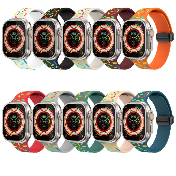 For Apple Watch 7 41mm Rainbow Dots Silicone Magnetic Black Buckle Watch Band(Blue) - Watch Bands by PMC Jewellery | Online Shopping South Africa | PMC Jewellery