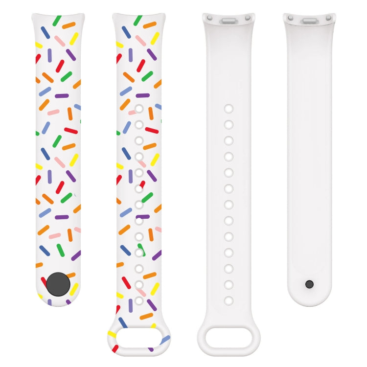 For Xiaomi Band 8 Sports Rainbow Dots Silicone Buckle Watch Band(White) - Watch Bands by PMC Jewellery | Online Shopping South Africa | PMC Jewellery