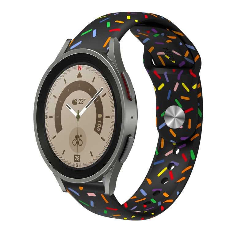 For Samsung Galaxy Watch 5 40 / 44mm Sports Rainbow Dots Silicone Buckle Watch Band(Black) - Watch Bands by PMC Jewellery | Online Shopping South Africa | PMC Jewellery