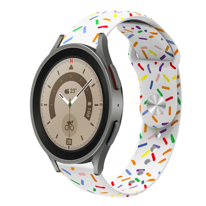 For Samsung Galaxy Watch 5 40 / 44mm Sports Rainbow Dots Silicone Buckle Watch Band(White) - Watch Bands by PMC Jewellery | Online Shopping South Africa | PMC Jewellery