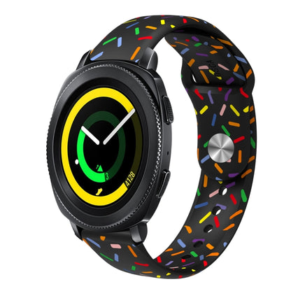 For Samsung Galaxy Watch 5 Pro Sports Rainbow Dots Silicone Buckle Watch Band(Black) - Watch Bands by PMC Jewellery | Online Shopping South Africa | PMC Jewellery