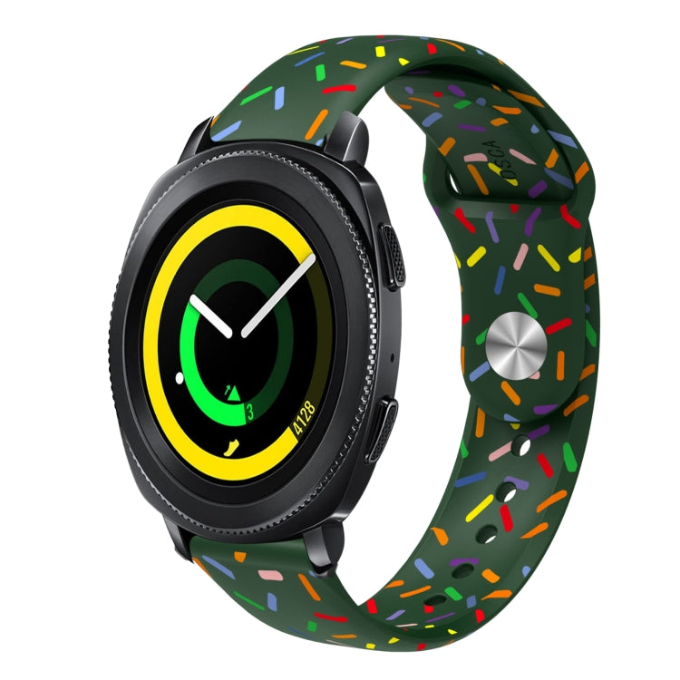 For Samsung Galaxy Watch 5 Pro Sports Rainbow Dots Silicone Buckle Watch Band(Green) - Watch Bands by PMC Jewellery | Online Shopping South Africa | PMC Jewellery