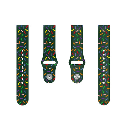 For Samsung Galaxy Watch 5 Pro Sports Rainbow Dots Silicone Buckle Watch Band(Green) - Watch Bands by PMC Jewellery | Online Shopping South Africa | PMC Jewellery