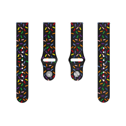 For Samsung Galaxy Watch 4 40mm / 44mm Sports Rainbow Dots Silicone Buckle Watch Band(Black) - Watch Bands by PMC Jewellery | Online Shopping South Africa | PMC Jewellery